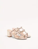 Valentino Rockstud Metallic Calfskin Leather Slide Sandal 60 Mm - Image 6